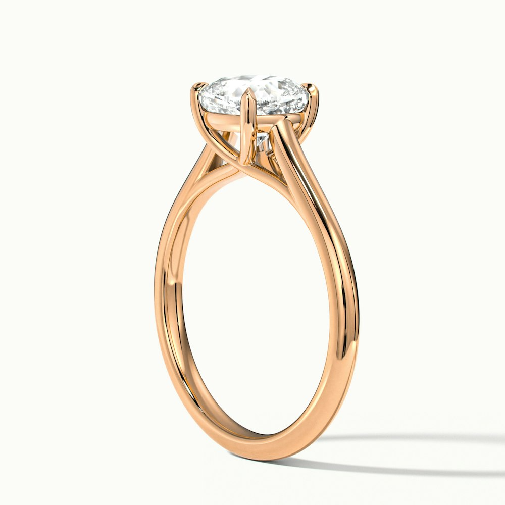 Nelli 3.5 Carat Cushion Cut Solitaire Moissanite Diamond Ring in 10k Rose Gold