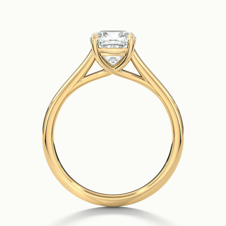 Nelli 1.5 Carat Cushion Cut Solitaire Moissanite Diamond Ring in 10k Yellow Gold
