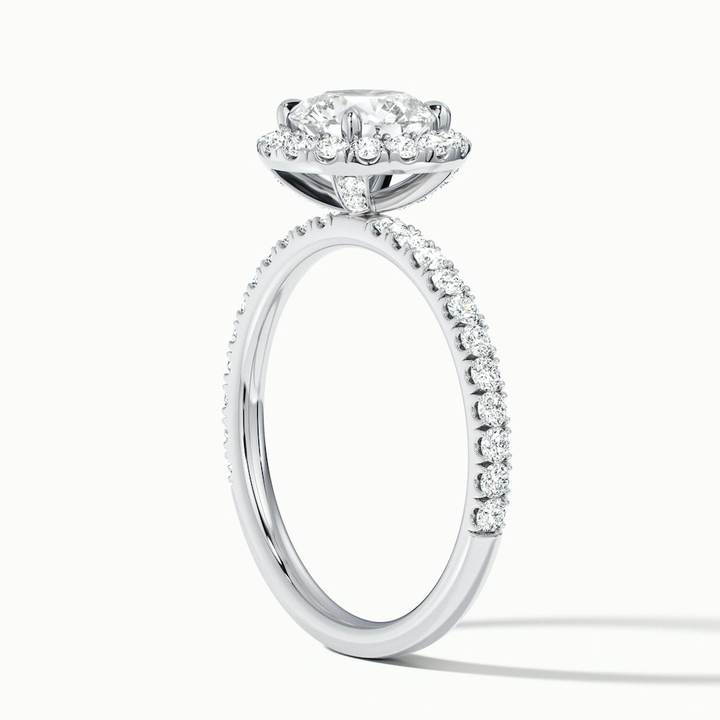 Hailey 4 Carat Round Cut Halo Moissanite Engagement Ring in 10k White Gold