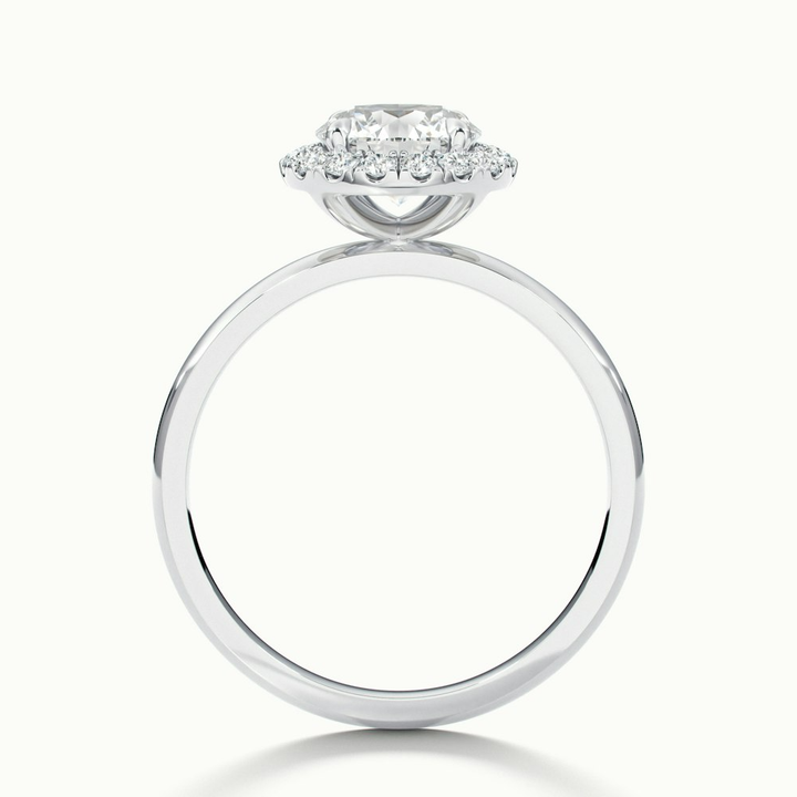 Cora 5 Carat Round Halo Moissanite Engagement Ring in 18k White Gold