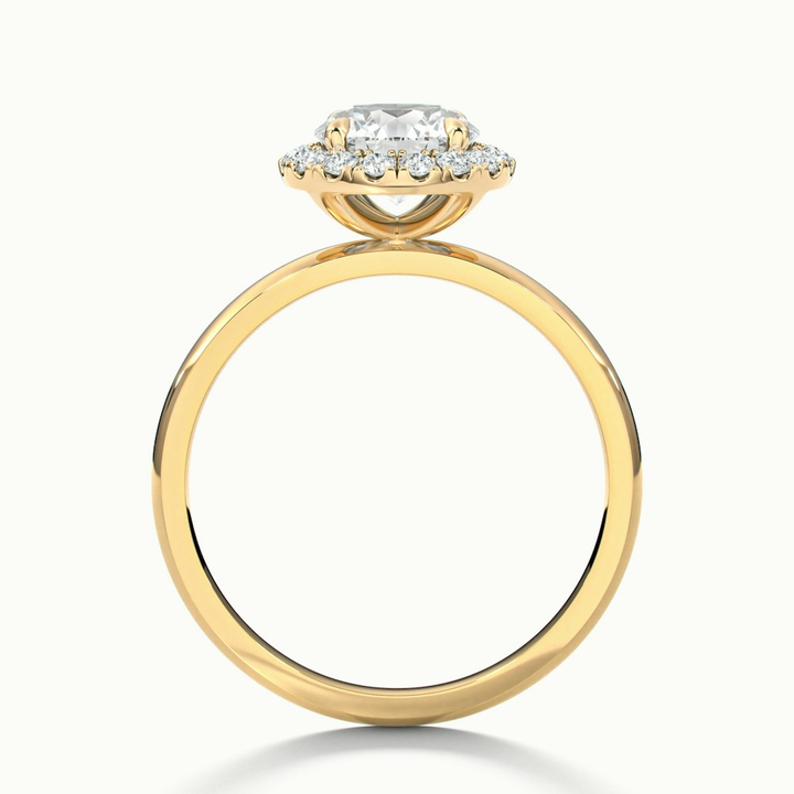 Cora 3 Carat Round Halo Moissanite Engagement Ring in 10k Yellow Gold