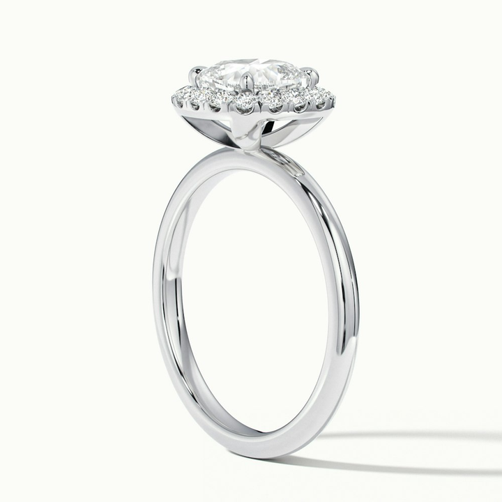 Nora 2 Carat Cushion Cut Halo Lab Grown Diamond Ring in Platinum
