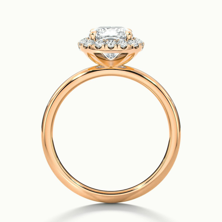 Claire 3 Carat Cushion Cut Halo Moissanite Engagement Ring in 10k Rose Gold