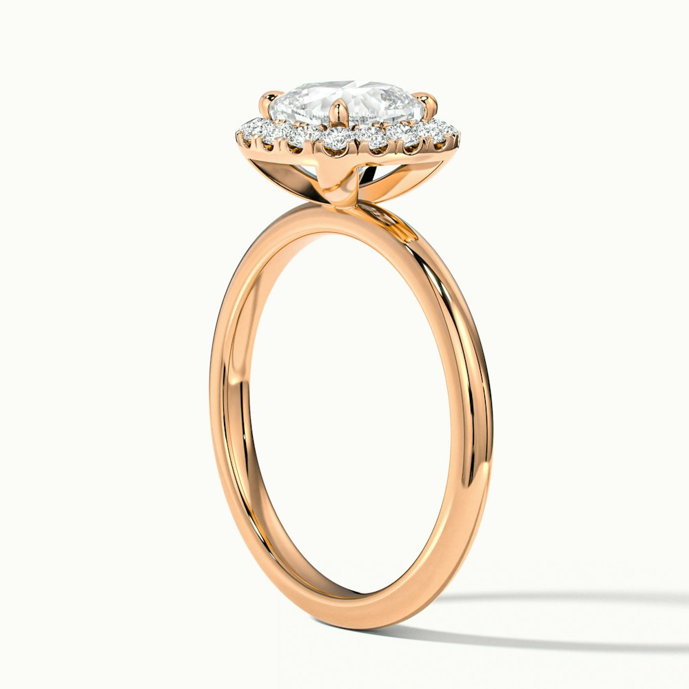 Nora 5 Carat Cushion Cut Halo Lab Grown Diamond Ring in 18k Rose Gold