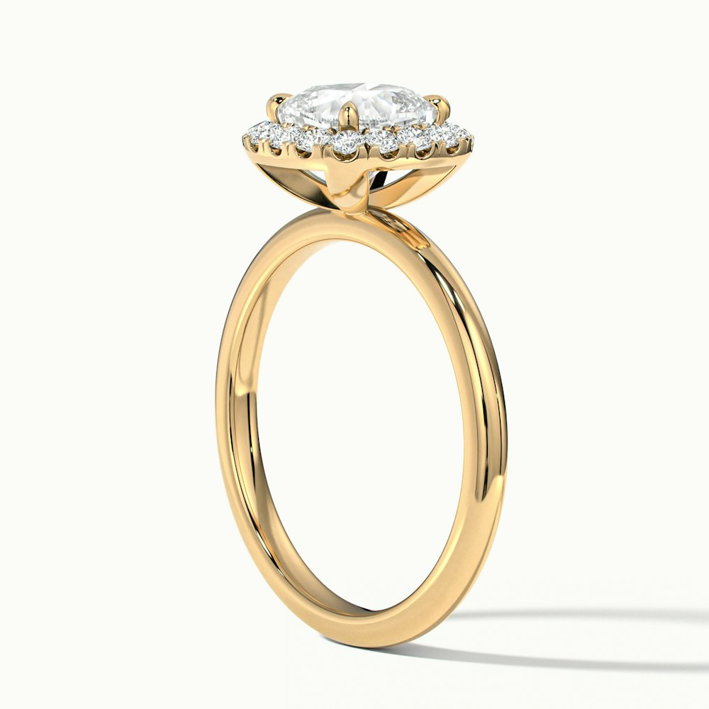 Nora 2 Carat Cushion Cut Halo Lab Grown Diamond Ring in 10k Yellow Gold