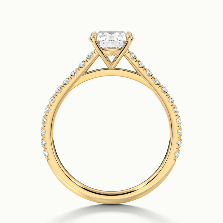 Carly 1 Carat Round Solitaire Scallop Moissanite Engagement Ring in 10k Yellow Gold