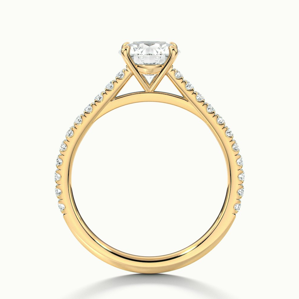 Carly 1.5 Carat Round Solitaire Scallop Moissanite Engagement Ring in 10k Yellow Gold