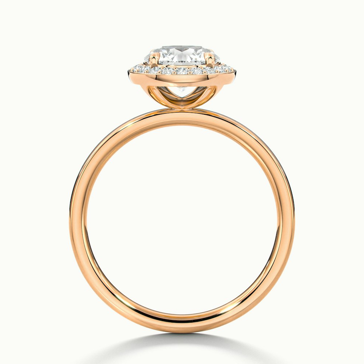 Aura 3.5 Carat Round Halo Pave Moissanite Engagement Ring in 10k Rose Gold