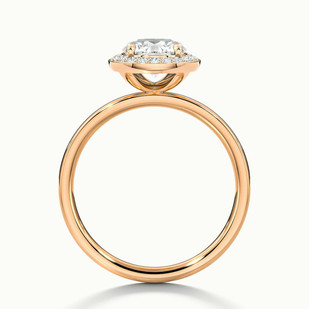 Aura 4 Carat Round Halo Pave Moissanite Engagement Ring in 14k Rose Gold