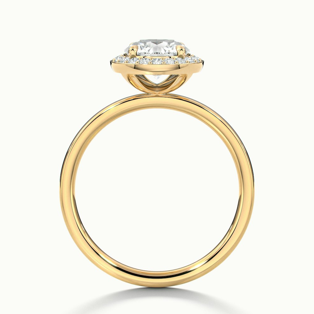 Arya 2 Carat Round Halo Pave Lab Grown Diamond Ring in 14k Yellow Gold