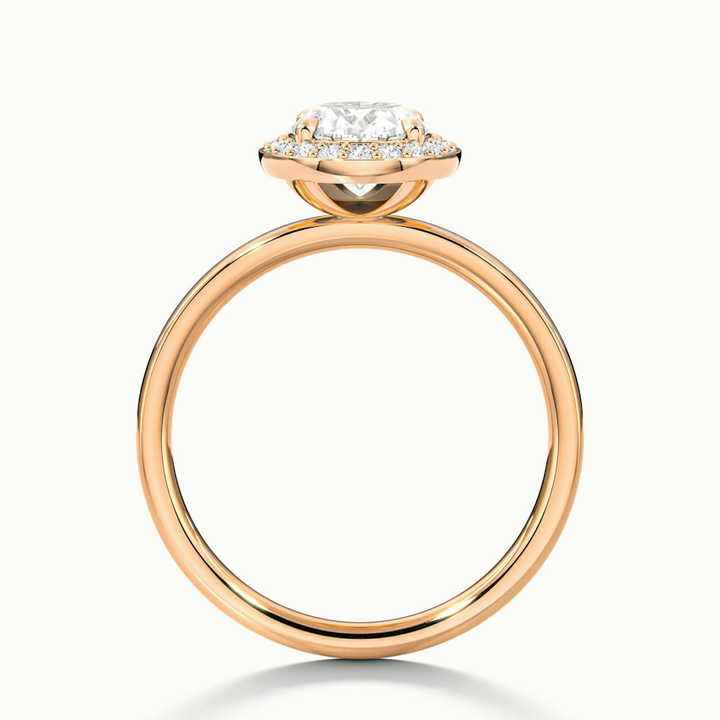 Aisha 5 Carat Oval Halo Lab Grown Diamond Ring in 18k Rose Gold