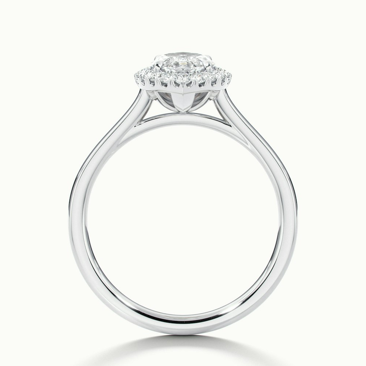 Lena 1 Carat Marquise Halo Moissanite Engagement Ring in 10k White Gold