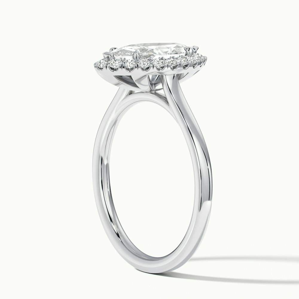 Anaya 2 Carat Marquise Halo Lab Grown Diamond Ring in 18k White Gold