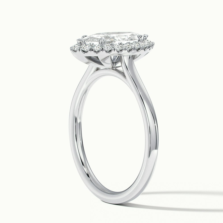 Anaya 3 Carat Marquise Halo Lab Grown Diamond Ring in 10k White Gold