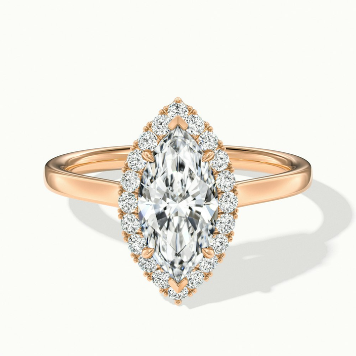 Anaya 5 Carat Marquise Halo Lab Grown Diamond Ring in 18k Rose Gold