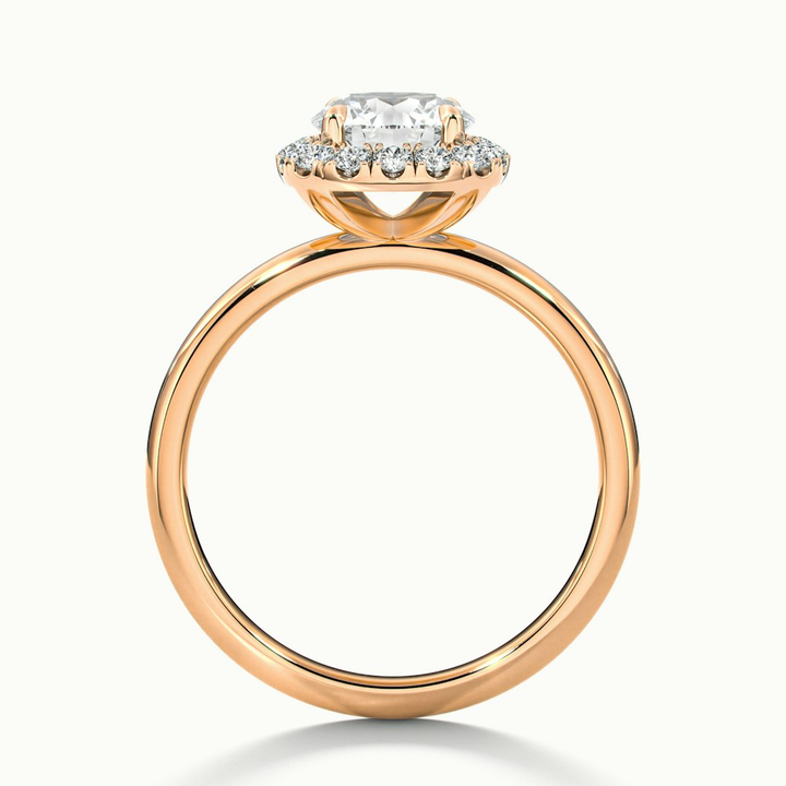 Anya 3 Carat Round Cut Halo Moissanite Engagement Ring in 18k Rose Gold