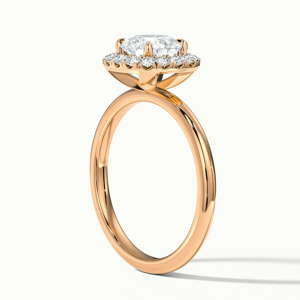 Anya 3.5 Carat Round Cut Halo Moissanite Engagement Ring in 10k Rose Gold