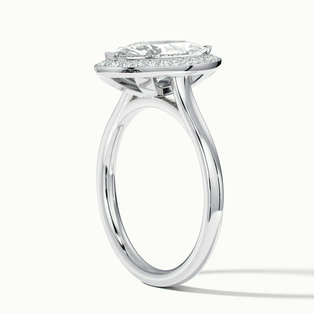 Carla 1 Carat Marquise Halo Lab Grown Diamond Ring in 10k White Gold