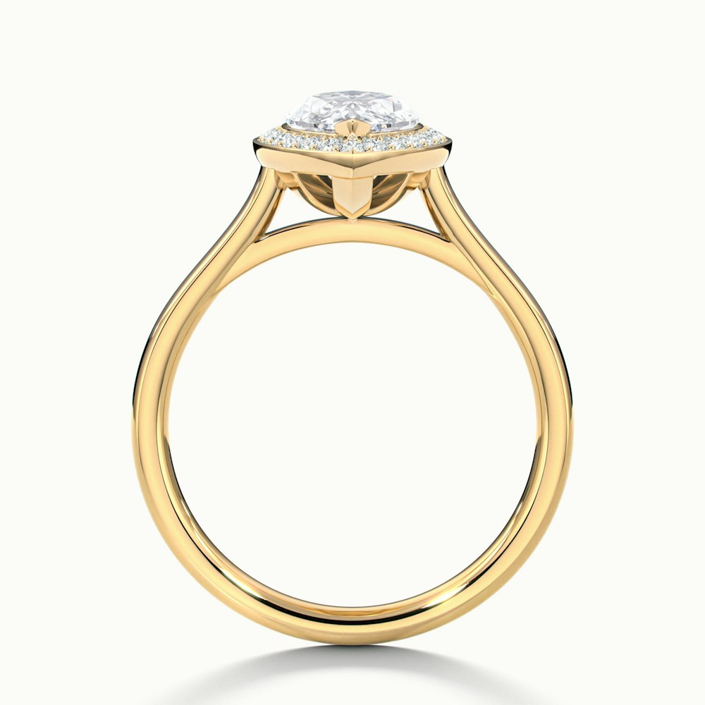 Carla 1.5 Carat Marquise Halo Lab Grown Diamond Ring in 10k Yellow Gold