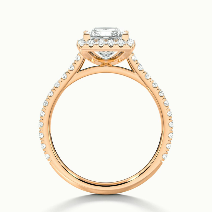 Love 2 Carat Princess Halo Pave Lab Grown Diamond Ring in 14k Rose Gold