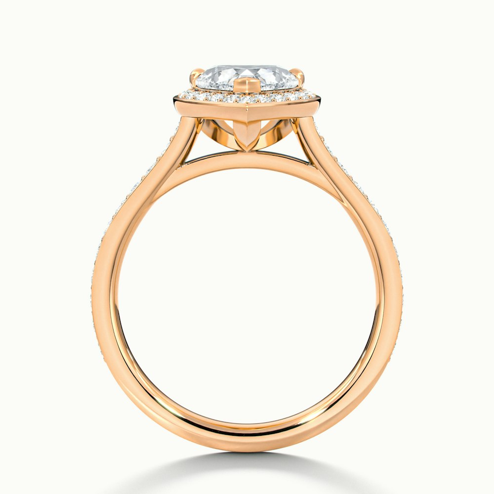 Kira 2 Carat Heart Shaped Halo Pave Moissanite Engagement Ring in 14k Rose Gold