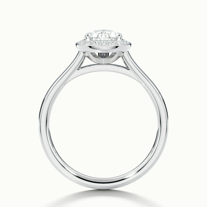 Nina 2 Carat Pear Halo Lab Grown Diamond Ring in 10k White Gold
