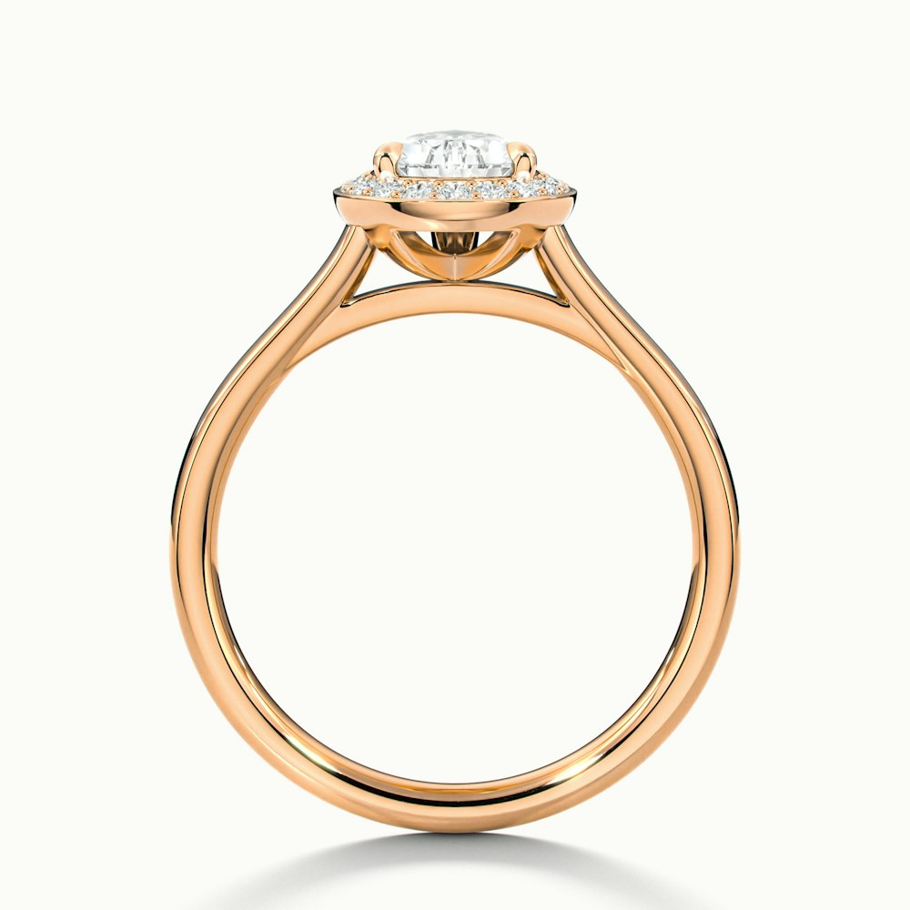 Siya 2 Carat Pear Halo Moissanite Engagement Ring in 14k Rose Gold