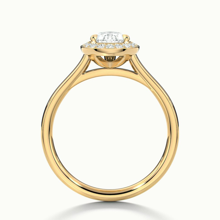 Siya 3 Carat Pear Halo Moissanite Engagement Ring in 10k Yellow Gold