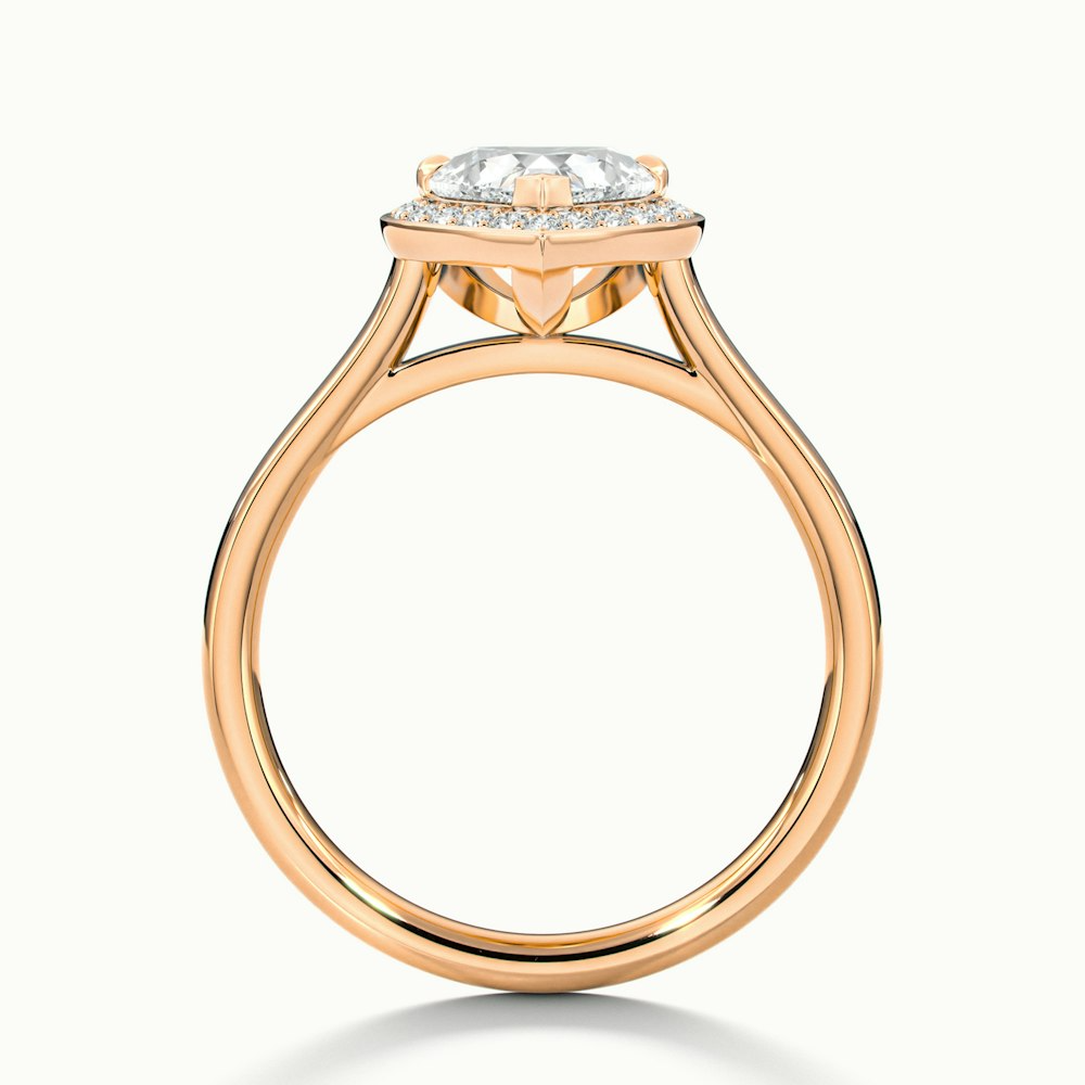 Nyla 3 Carat Heart Halo Moissanite Engagement Ring in 18k Rose Gold