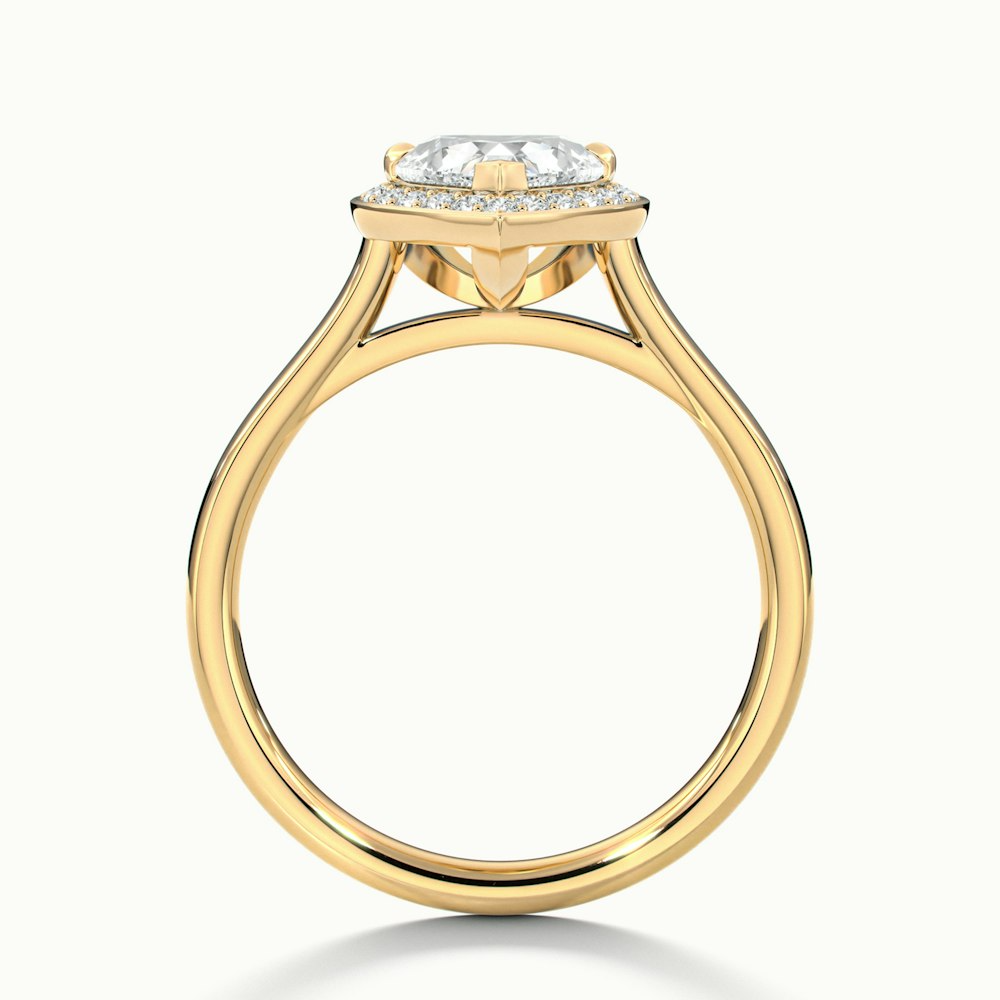 Nyla 3 Carat Heart Halo Moissanite Engagement Ring in 10k Yellow Gold