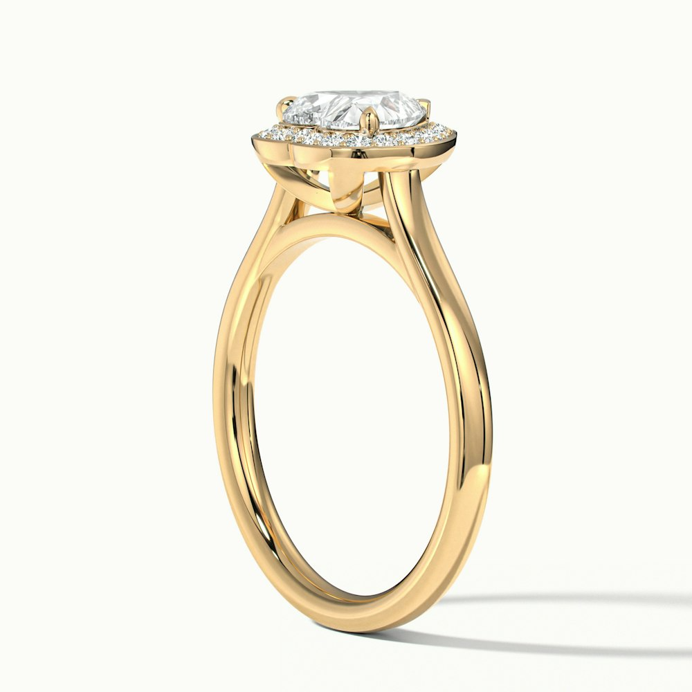 Ruby 2 Carat Heart Halo Lab Grown Diamond Ring in 10k Yellow Gold