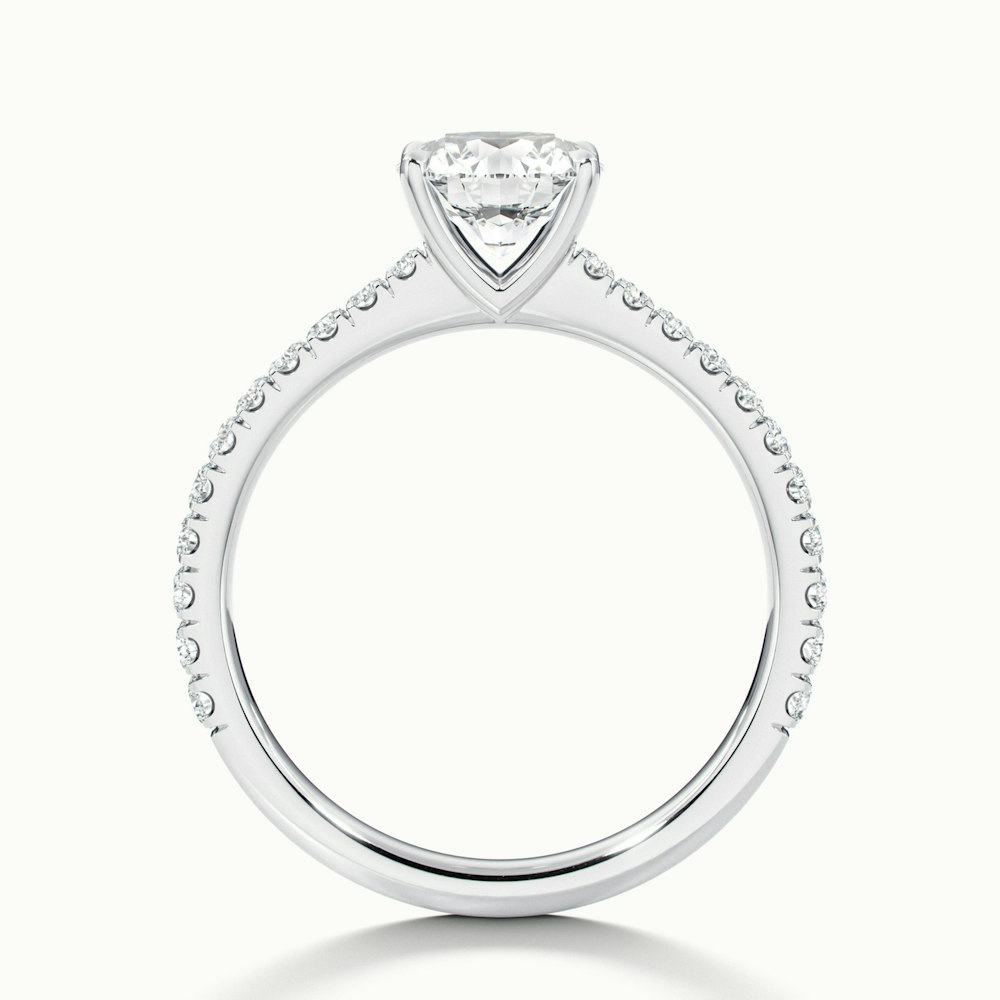 Zola 3 Carat Round Solitaire Pave Moissanite Engagement Ring in 10k White Gold