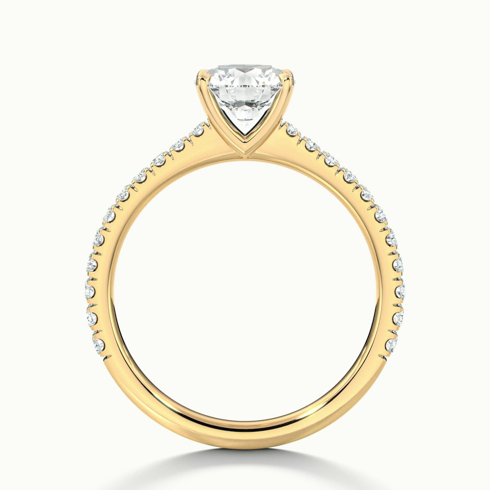 Zola 2 Carat Round Solitaire Pave Moissanite Engagement Ring in 10k Yellow Gold